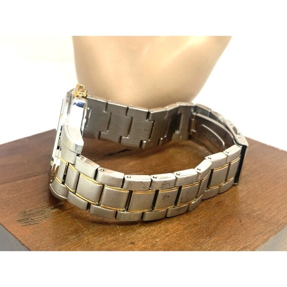 Seiko Men's Watch SNQ010 Quartz Blue Dial Perpetual Calendar Two Tone Steel 39mm - Picture 10 of 15